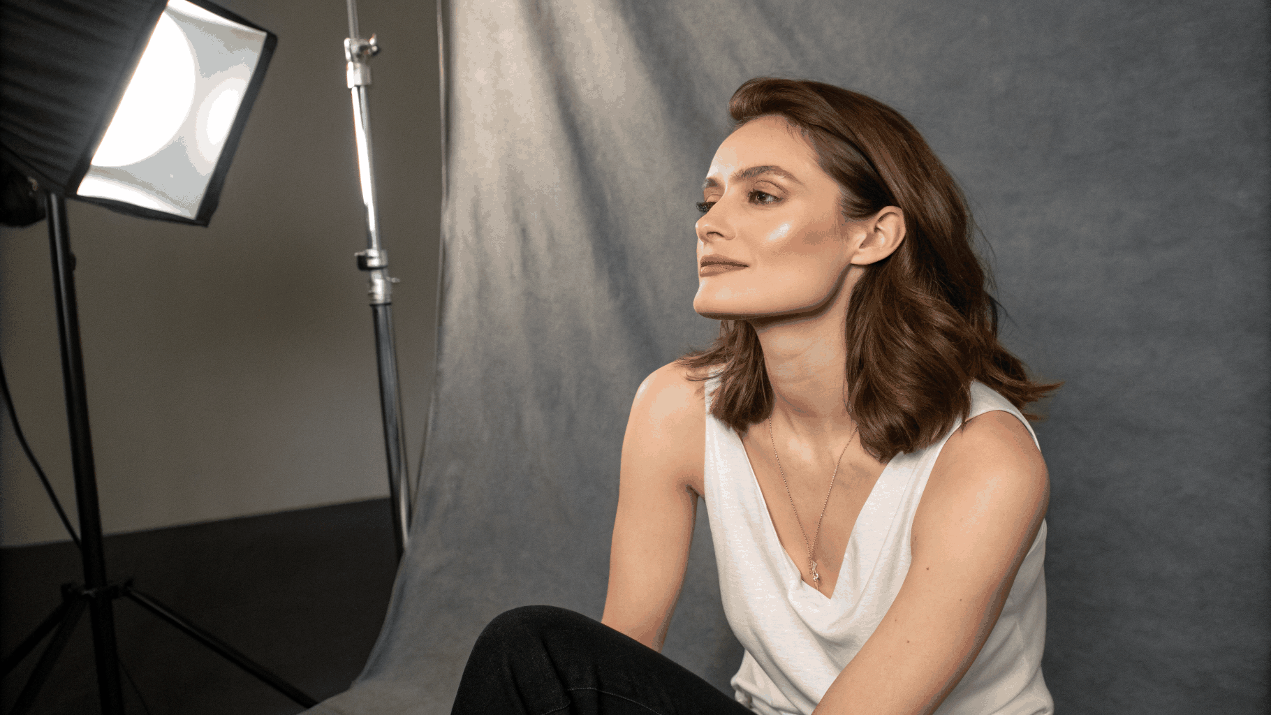 High-fashion editorial makeup look
